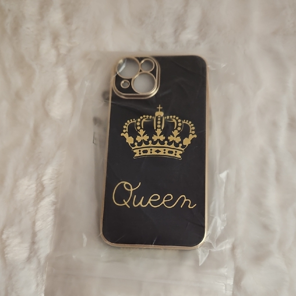Black and Gold Crown Design Queen IPhone 14 phoneCase